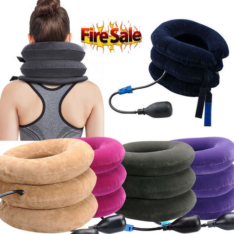 Air Inflatable Pillow 3 Layer Inflatable Air Cervical Neck Traction Device Soft Neck Collar Pillow for Pain Stress Relief ► Photo 1/6