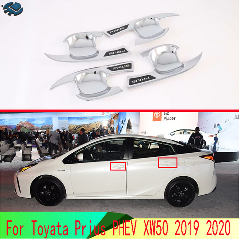 For Toyata Prius PHEV XW50 2022 Car Accessories ABS Chrome Door Handle Bowl Cover Cup Cavity Trim Insert Catch Molding ► Photo 1/6