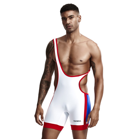 Contrast Color Wrestling Singlet Men Bodywear Bodysuit Sexy Gay Mens Undershirt Lingerie Singlet Underwear Workout Clothes ► Photo 1/6