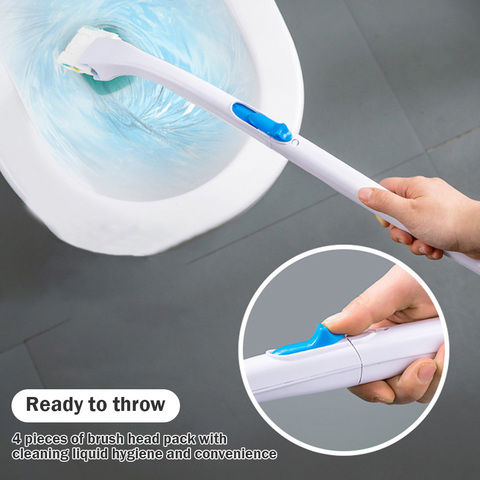 Toilet Brush Set Stand Holder Long Handle Bathroom Disposable Toilet Cleaning Brush Replacement Brush Head Bathroom Accessories ► Photo 1/6