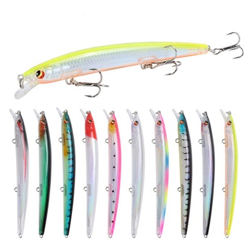 12.5cm/12.4g Fishing Lures 6 Colors Minnow Lure High Quality Carp Fishing Tackle 