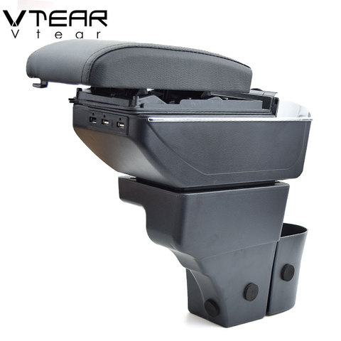 Vtear For Nissan Note accessories armrest leather arm rest usb storage box decoration center console interior parts automobile ► Photo 1/6