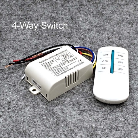 220V 1/2/3/4 Ways Wireless ON/OFF Lamp Remote Control Switch Receiver Transmitter ► Photo 1/1