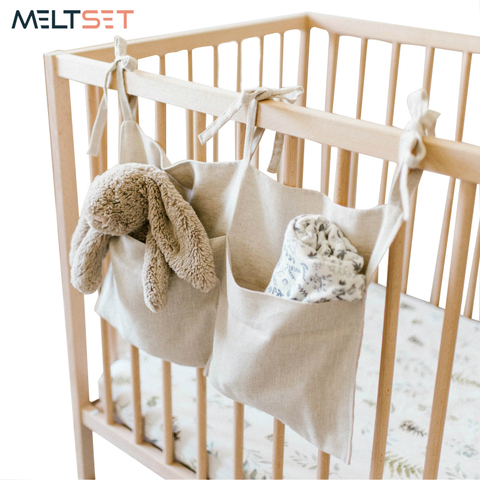 Bedside Storage Bag Baby Crib Organizer Hanging Bag for Dormitory Bed Bunk Hospital Bed Rails Book Toy Diaper Pockets Bed Holder ► Photo 1/6