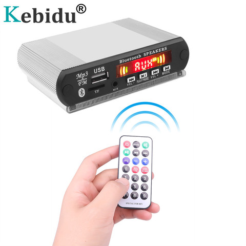 KEBIDU 12V MP3 WMA Bluetooth Decoder Board with Aluminum Shell Box Support USB/TF/FM Audio Module Call Recording Color Screen ► Photo 1/6