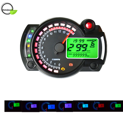 Universal KOSO LCD Digital Motorcycle  RX2N Odometer  Speedometer Meter Instrument Adjustable MAX 299KM/H 7colors Dashboard ► Photo 1/6