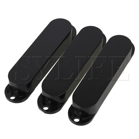 3x Plastic Black Closed Shell Electric Guitar Single Coil Pickup Covers 82mm ► Photo 1/3