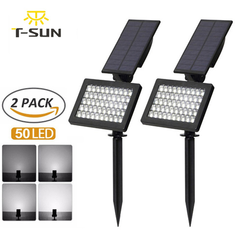 T-SUN 50 leds Solar Garden Lights Adjustable led Outdoor Solar Lamp IP44 Waterproof Wall Lighting for Garden Decoration Light ► Photo 1/6