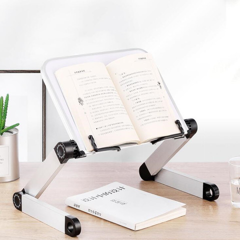 Creative Aluminium Alloy Metal 360 Degree Adjustable Book Reading Shelf Stand Books Reading Bookshelf Laptop Holder Stationery ► Photo 1/6