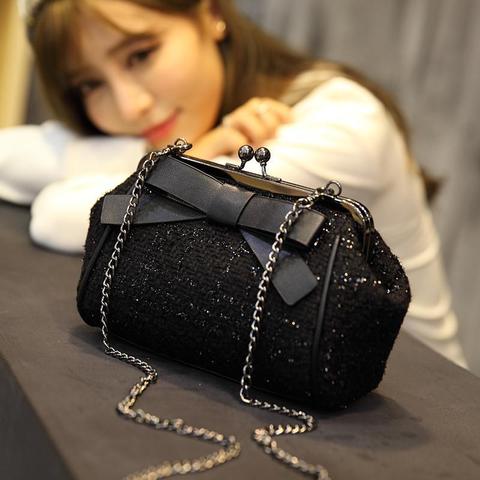 Kiss Lock Shell Bag Bags Small Vintage Fashion Winter Woolen Plaid Chain Women Shoulder Crossbody Bags Women's Handbags Bag ► Photo 1/6