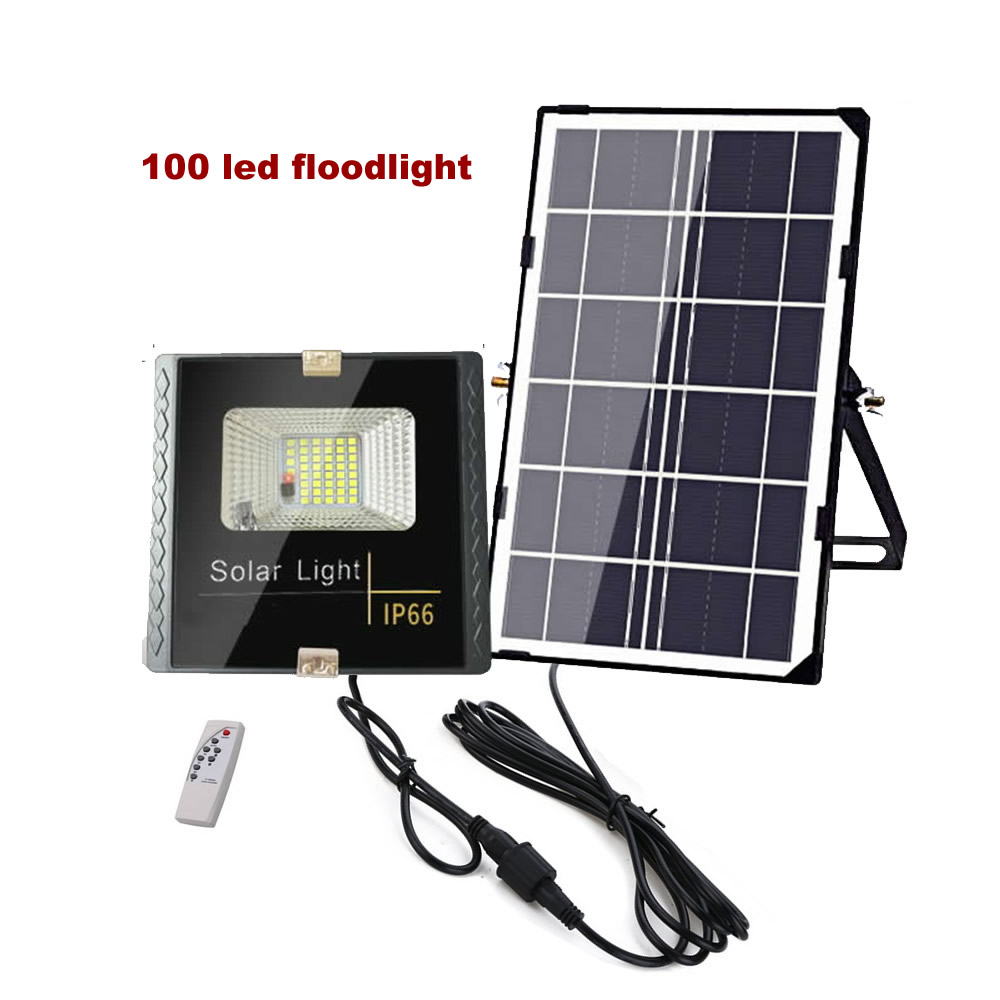 30/60W LED Solar Wall Light Spotlight Outdoor Garden Safety Lamp Remote Control 