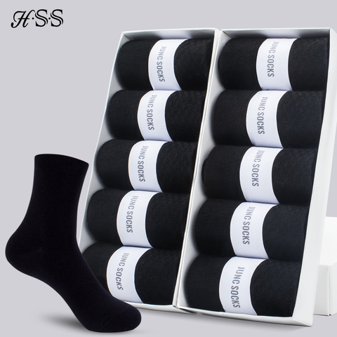 HSS Brand Men's Cotton Socks New Style Black Business Men Socks Soft Breathable Summer Winter for Male Socks Plus Size (6.5-14) ► Photo 1/6