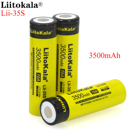 NEW LiitoKala 18650 Battery Lii-35S 3.7V Li-ion 3500mAh 10A discharge Power battery For high drain devices ► Photo 1/6