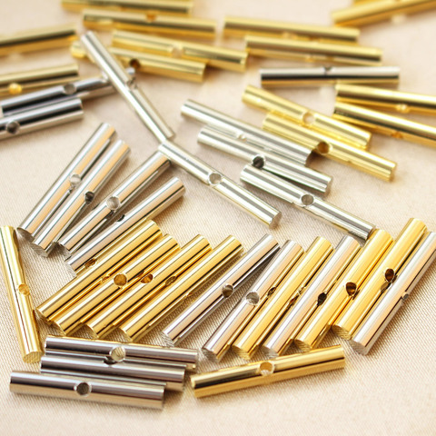 10PCS Color Preserving Horizontal Bar Round Hole In The Middle DIY Earrings Jewelry Handmade Material Accessories ► Photo 1/6