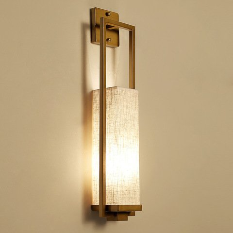 New Chinese style wall lamp bedside lamp living room bedroom Corridor Hotel wall stair lamp e27 cloth light fixture sconce ► Photo 1/6