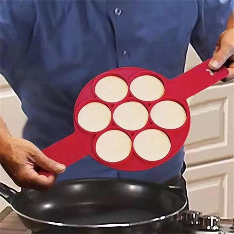 1Pcs Silicone Non Stick Fantastic Egg Pancake Maker Ring Kitchen Baking Omelet Moulds Flip cooker Egg Ring Mold Bakeware Tools ► Photo 1/6
