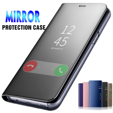 Mirror Smart Leather Cover Case For Huawei Honor 7C 7A 8X 8C 8S 8A 20 P20 P30 Pro 9 10 Lite Y9 Y5 Prime Y7 Y6 2022 JAT-L29 ► Photo 1/6