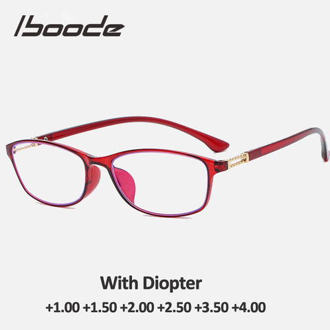 iboode Women Elegant Reading glasses TR90 Presbyopia Glasses +1.0 +1.5 +2.0 +2.5 +3.0 +3.5 +4.0 Metal Anti Blue Light Eyewear ► Photo 1/6