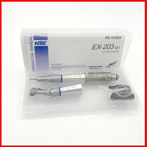 Dental NSK Low Speed Handpiece Polishing Micromotor Contra Angle Air Motor EX-203 Kit 2 4Hole ► Photo 1/6