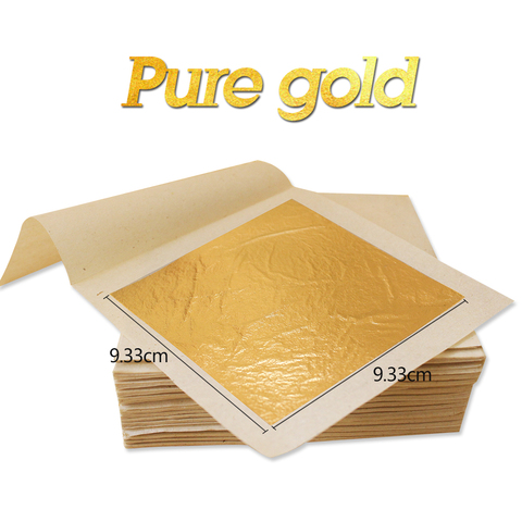 100 Sheets 24k Pure Genuine Edible Gold Leaf Foil Sheet Gold Food  Decorations