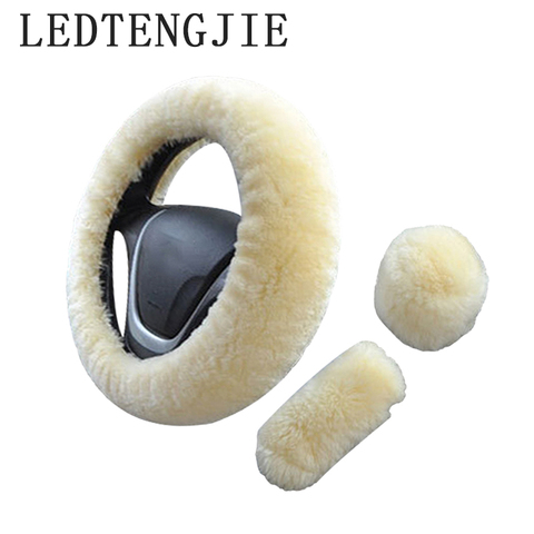 Three-piece fur cover steering wheel cover universal handbrake gear positioning gear car interior accessories ► Photo 1/6