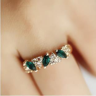 New fashion Vintage sweet rhinestone ring For Women girl Accessories  jewelry wholesale ► Photo 1/6
