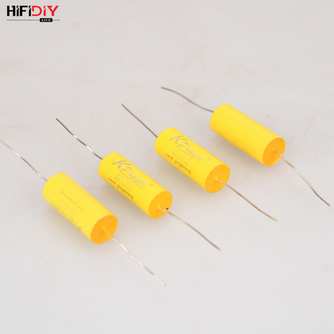 HIFIDIY LIVE yellow MKP capacitor non-polar frequency divider capacitor AUDIO nourishments 1.0 1.5 1.8 2.2 2.7 3.0 3.3 4.0 4.7uf ► Photo 1/4