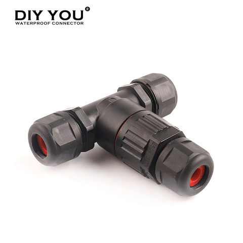 IP68 Waterproof Connector T Shape 3 Pin Cable Wire Gland Sleeve Connectors quick Screw connection Outdoor waterproof Terminal ► Photo 1/6