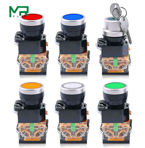 LA38  2 position 1NO /1NC with LED Indicator light 22mm Push Button Switch series High quality Knob switch ► Photo 1/6