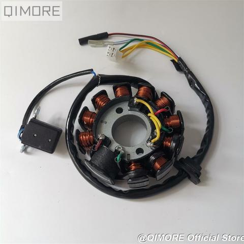 11-coil 6-wire 3 phrase DC fired Magneto Stator for Scooter Moped ATV Go Kart GY6 125 GY6 150 cc 152QMI 1P52QMI 157QMJ 1P57QMJ ► Photo 1/6