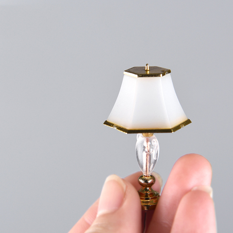 2pcs 1:20 Scale Mini Floor Lamp Table Light Dollhouse Living Room Bedroom Furniture Decor Miniature Lights Model Accessory ► Photo 1/4