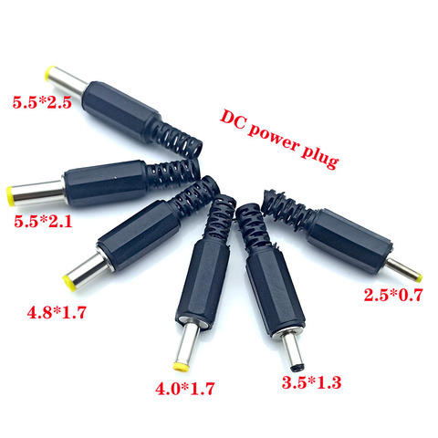 Free shipping2.5x0.7mm5.5x2.5mm 5.5x2.1mm 4.8x1.7mm 4.0x1.7mm 3.5x1.35mm 3.5x1.1mm  Male DC Power Plug Connector Angle 180 ► Photo 1/4