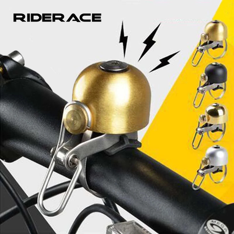 Bicycle Bell Retro Classical Handlebar Copper Horn MTB Road Bike Loud Sound Folding Safety Cycling Ring Warning Alarm ► Photo 1/6