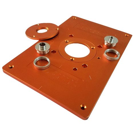 Trimming Machine Flip Plate Aluminum Router Table Insert Plate with Bushing and Cover for Electric Wood Milling Guide Table ► Photo 1/6