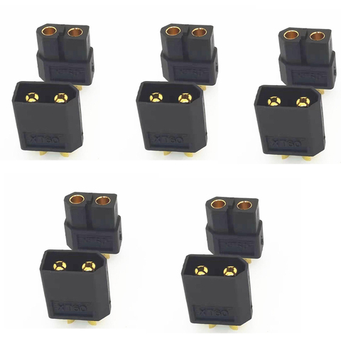 5Pairs XT60 Color Black Yellow Male & Female Bullet Connector Plug for iMax b6 balance charger Accessory RC Lipo/Ni-CD Battery ► Photo 1/6