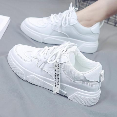 Fashion Shoes Women's Vulcanize Shoes  Women Casual Classic Solid Color PU Leather Shoes Women Casual White Shoes Sneakers ► Photo 1/6
