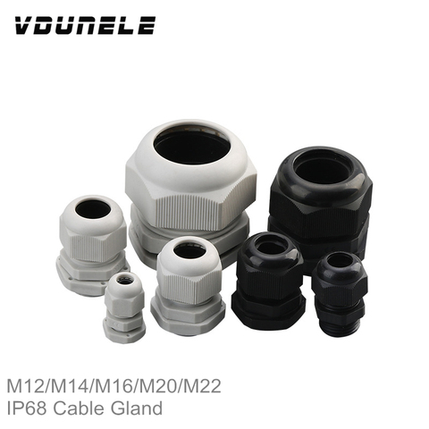 Warerproof Plastic Nylon Cable Gland IP68 M12*1.5 M14 M16 M18 M20 M22 CE Cable Wires Connector Cable Glen Retaining Head ► Photo 1/5