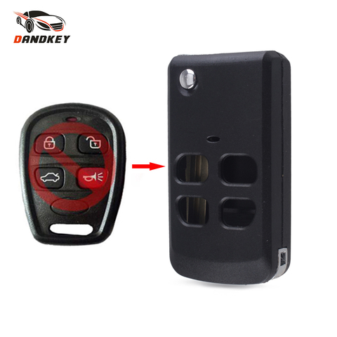 Dandkey 4 Buttons Fob Flip Folding Remote Key Case Shell For KIA Sorento Optima Spectra Replacement Modified Key Shell ► Photo 1/6