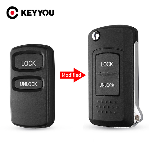 KEYYOU 2 Buttons Remote Flip Folding Key Shell Fob Keyless Case For Mitsubishi Lancer Montero Pajero Diamante ► Photo 1/6