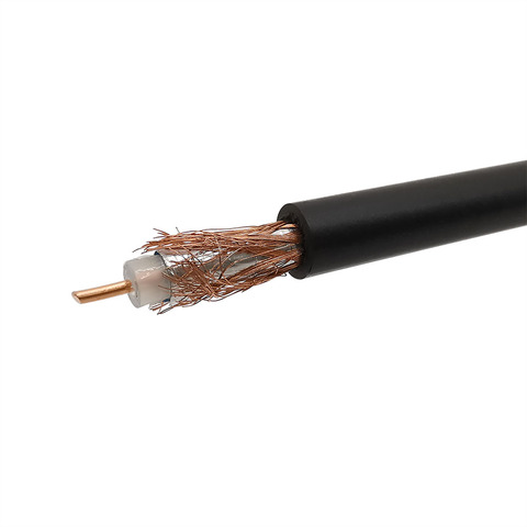 RG-58 U Cable Wires RG58 Cable Wires 50 OHM Black RG58/AU 50-3 Pure Copper Coaxial Cable RG58 RF Coaxial Cable 5/10/15/20 Meters ► Photo 1/5