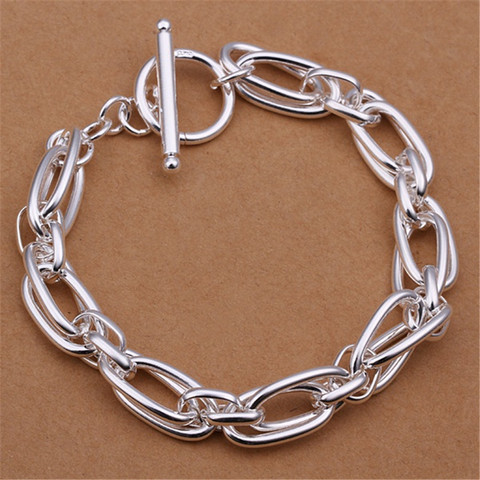 Wholesale price men women chain silver color plated bracelets noble wedding gift party fashion jewelry Christmas gifts JSHH320 ► Photo 1/4