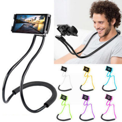 Vmonv Flexible Mobile Phone Holder for iPhone x 11 8 Huawei Samsung Xiaomi Hanging Neck Lazy Necklace Tablet Phone Support Mount ► Photo 1/6