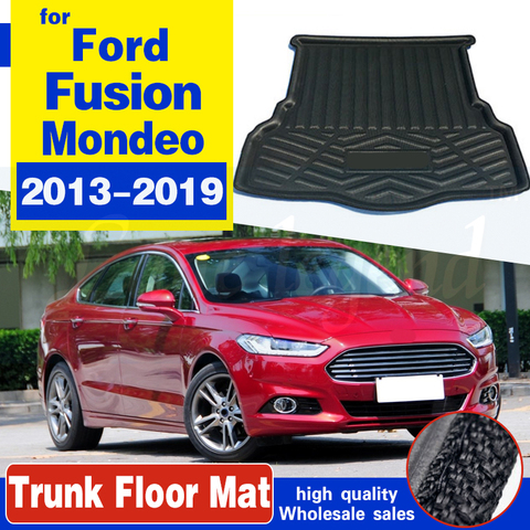 For Ford Fusion Mondeo 2013 2014 2015 2016 2017 2022 Boot Mat Rear Trunk Liner Cargo Floor Tray Carpet Mud Pad Car Accessories ► Photo 1/6