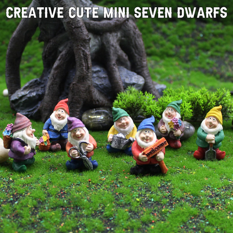 1 Set Cute Mini Resin Seven Dwarfs Statue Bonsai Decoration Props For Desk Outdoor Garden Sculpture Decor Ornament Dropshipping ► Photo 1/6