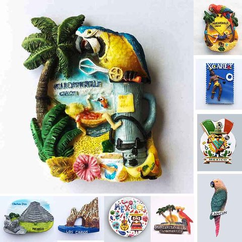 Mexico CANKUN Tourist Souvenirs Fridge Magnets Margaritaville Chichen Itza Magnetic Refrigerator Stickers Home Decoration Gifts ► Photo 1/6