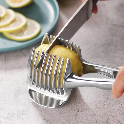 Kitchen Gadgets Handy Stainless Steel Onion Holder Potato Tomato Slicer Vegetable Fruit Cutter Accessories CF-228 ► Photo 1/5