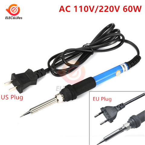 AC110V 220V 60W Adjustable Temperature Electric Soldering Iron EU/US plug Rework Station Mini Handle Heating Welding Repair Tool ► Photo 1/6