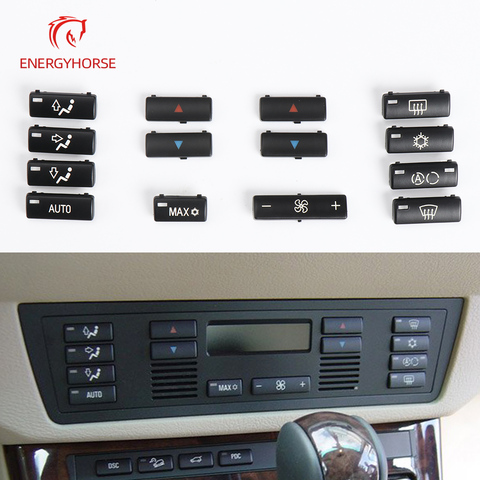 Car A/C Heater Climate Temperature Control Push Button Air Condition Key Cap Climate Control Cover For BMW 5 Series E39 X5 E53 ► Photo 1/6