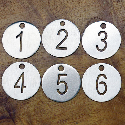 Number Tag Stainless Steel Key Chain Key Ring Keyring Dog Tag Custom 10 pcs/bag ► Photo 1/5