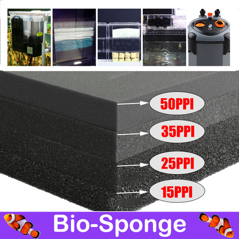 Aquarium Accessories Biochemical Cotton Filter Practical Fish Tank Pond Foam Sponge Filter Black Multiple Size 15 25 35 50PPI ► Photo 1/6